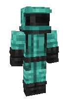 Cyan spacesuit